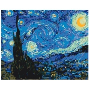 Pictură pe numere BrushMe Noaptea cu stele BS4756FC 50 x 40 cm, P&acirc;nză