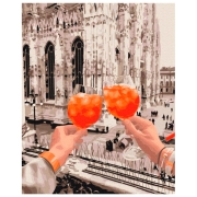 Pictură pe numere BrushMe Paharele Duomo 50 x 40 cm, P&acirc;nză