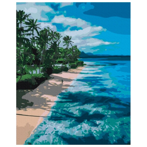 Pictură pe numere BrushMe Pe malul Paradisului 50 x 40 cm, P&acirc;nză photo 1