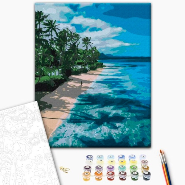 Pictură pe numere BrushMe Pe malul Paradisului 50 x 40 cm, P&acirc;nză photo 2