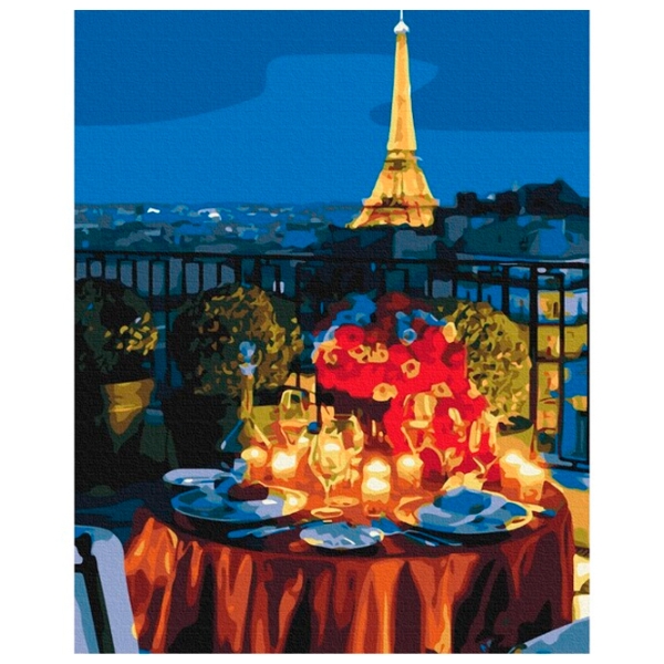Pictură pe numere BrushMe Întâlnire la Paris 50 x 40 cm, P&acirc;nză photo 1