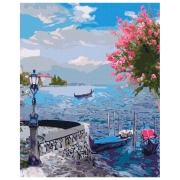 Pictură pe numere BrushMe Grădină antică pe malul mării 2 50 x 40 cm, P&acirc;nză
