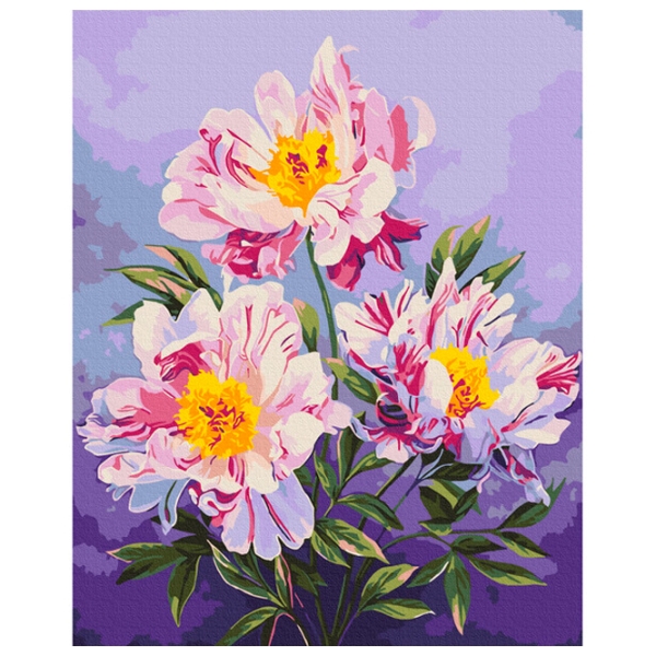 Pictură pe numere BrushMe Regatul bujorilor 50 x 40 cm, P&acirc;nză photo 1