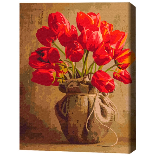 Pictură pe numere BrushMe Buchet de lalele de casă 50 x 40 cm, P&acirc;nză photo 3