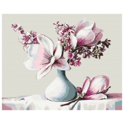 Pictură pe numere BrushMe Un buchet de magnolii 50 x 40 cm, P&acirc;nză