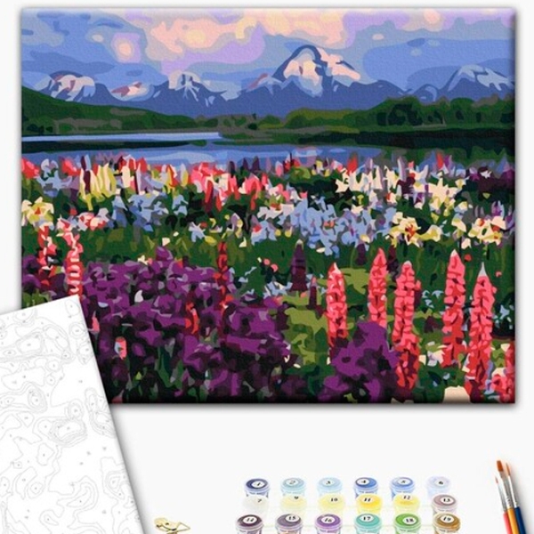 Pictură pe numere BrushMe Valea florilor de câmp 50 x 40 cm, P&acirc;nză photo 2