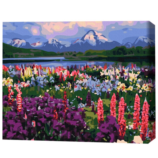 Pictură pe numere BrushMe Valea florilor de câmp 50 x 40 cm, P&acirc;nză photo 3