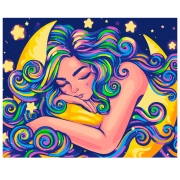 Pictură pe numere BrushMe Vise în culori de neon 50 x 40 cm, P&acirc;nză