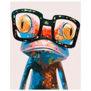 Pictură pe numere BrushMe Broasca cu ochelari 50 x 40 cm, P&acirc;nză