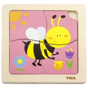 Puzzle VIGA Пчела (50138) Количество деталей: 4, Рекомендуемый возраст: 1.5+