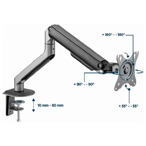 Suport pentru monitor Gembird MA-DA1-05 Gray VESA 100 x 100 mm photo 5