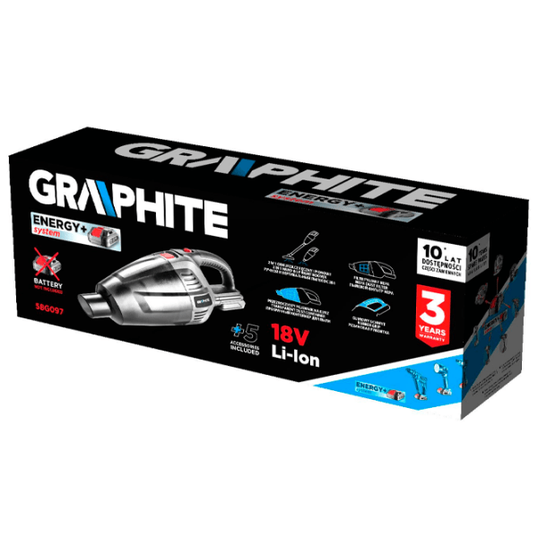 Aspirator Graphite 58G097 Black 1800 W | Uscată | Container | 0.5 l photo 10