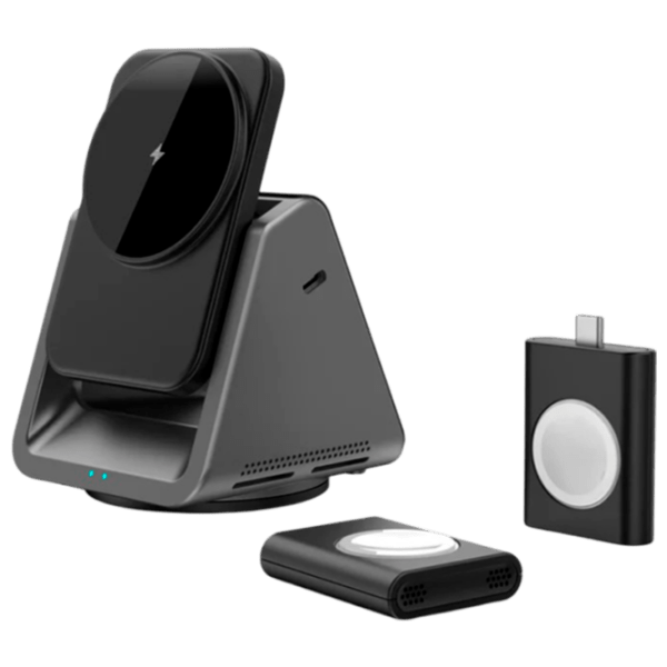 Încărcător wireless WIWU Coolpad Magnetic 3 in 1 (15 W) Black  / Black photo 2