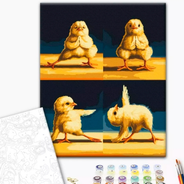 Pictură pe numere BrushMe Puiul yoga 2 BS53570FC 50 x 40 cm, P&acirc;nză photo 2