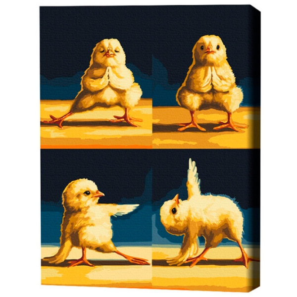 Pictură pe numere BrushMe Puiul yoga 2 BS53570FC 50 x 40 cm, P&acirc;nză photo 3