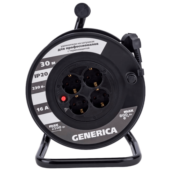 Prelungitor pe tambur Generica WKP20-16-04-30-G 30 m Black  photo 2