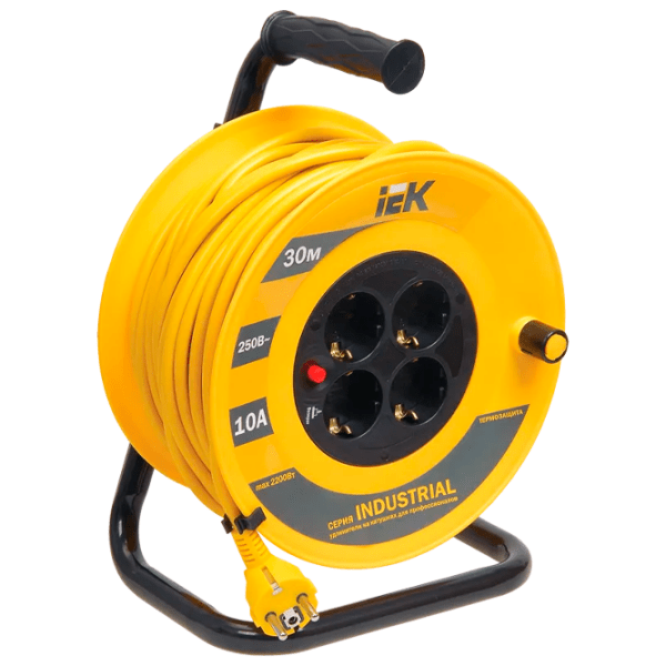 Prelungitor pe tambur IEK WKP14-10-04-30 30 m Yellow  photo 1