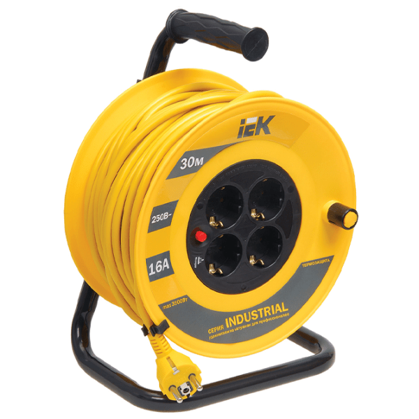 Prelungitor pe tambur IEK WKP15-16-04-30 30 m Yellow  photo 1