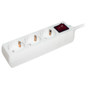 Удлинитель IEK WYP10-16-03-02-Z-N 3 м Белый 