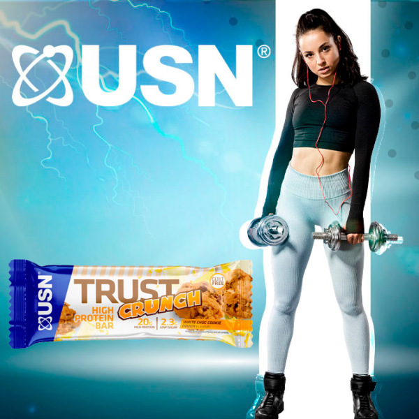 Batoane proteice USN TRUST CRUNCH Ciocolata alba, biscuit (18011) 60 g photo 2