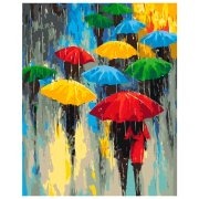 Pictură pe numere BrushMe Ploaie colorată BS53048FC 50 x 40 cm, P&acirc;nză