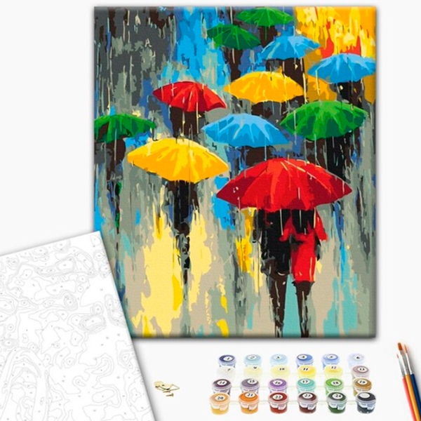 Pictură pe numere BrushMe Ploaie colorată BS53048FC 50 x 40 cm, P&acirc;nză photo 2
