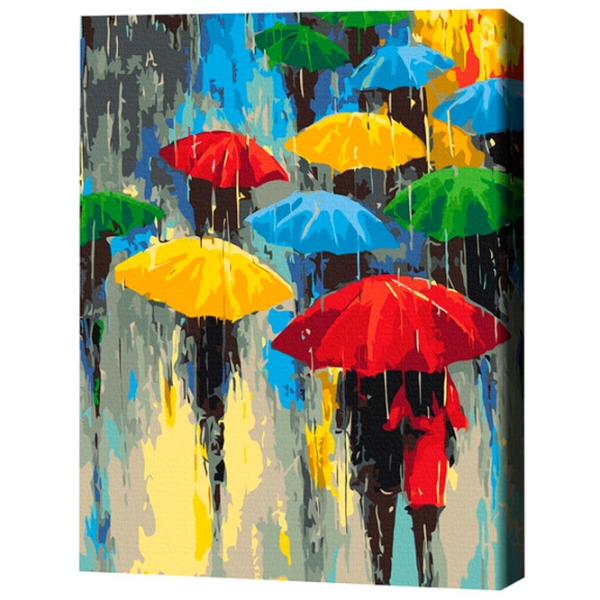 Pictură pe numere BrushMe Ploaie colorată BS53048FC 50 x 40 cm, P&acirc;nză photo 3