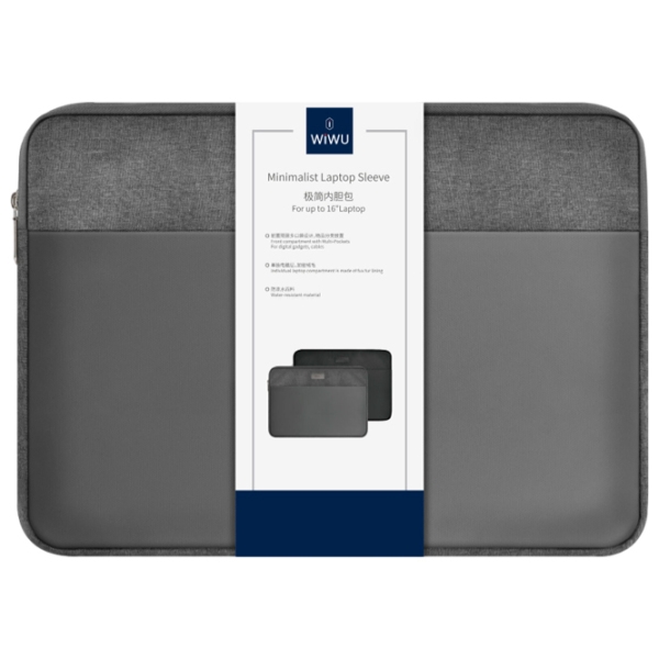 Чехол для ноутбука WIWU Minimalist 16" Grey  photo 3