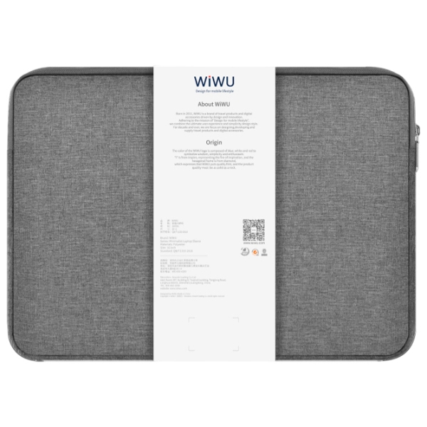 Чехол для ноутбука WIWU Minimalist 16" Grey  photo 4