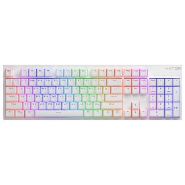 Tastatură Hator Rockfall 2 White Gaming, Cu fir photo 1