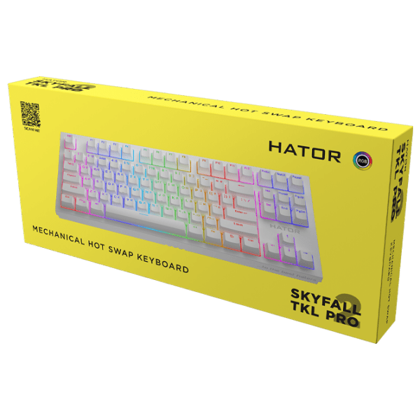 Tastatură Hator Skyfall 2 TKL PRO White Gaming, Cu fir photo 6