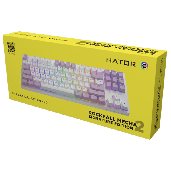 Tastatură Hator Rockfall 2 Mecha Signature Edition White Gaming, Cu fir photo 6