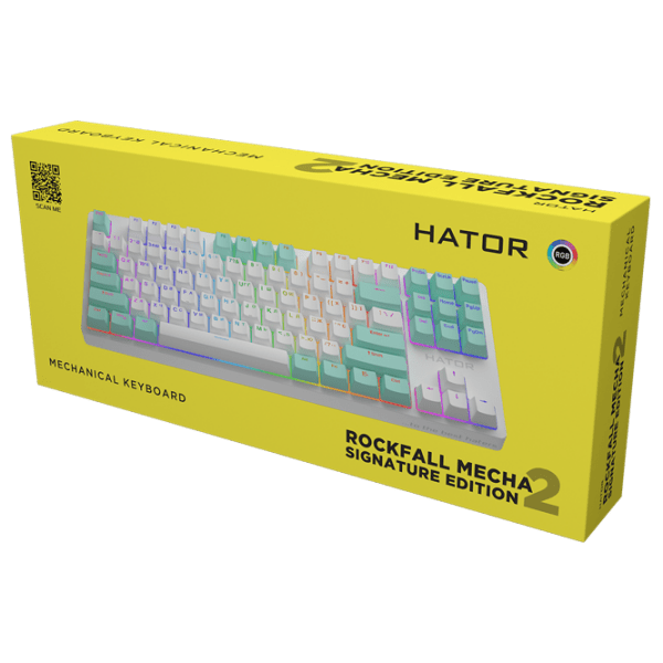 Tastatură Hator Rockfall 2 Mecha Signature Edition White Gaming, Cu fir photo 6