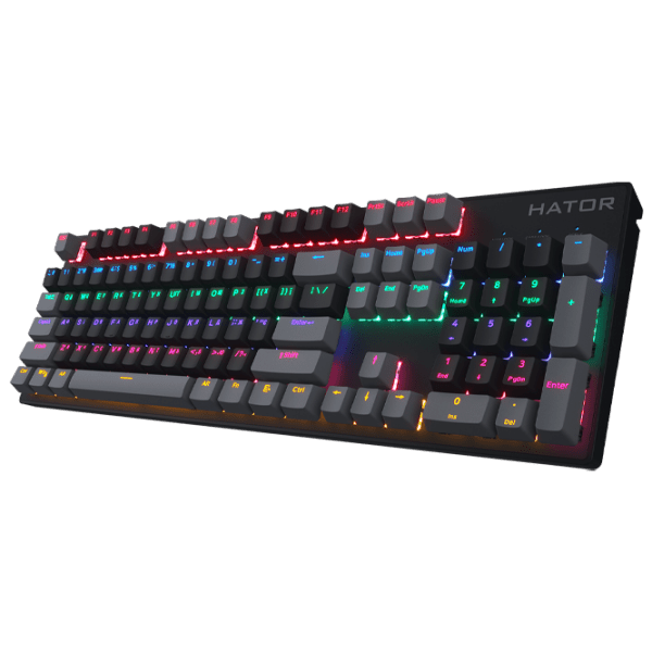 Tastatură Hator Starfall Rainbow Origin Red Black Gaming, Cu fir photo 2