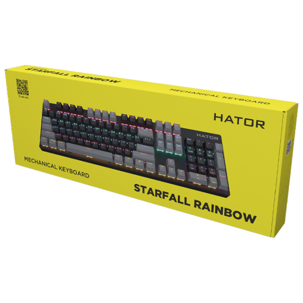 Tastatură Hator Starfall Rainbow Origin Red Black Gaming, Cu fir photo 6