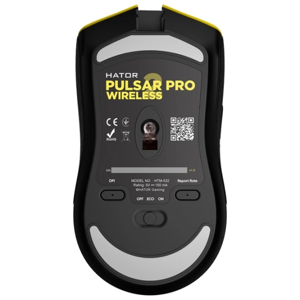 Mouse Hator Pulsar 2 PRO Wireless Yellow Fără fir / 16000 dpi photo 5