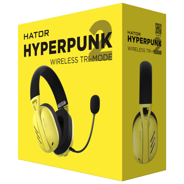 Căști Hator Hyperpunk 2 Tri-mode Yellow Fără fir + Cu fir / Gaming / Over the ear photo 6