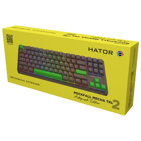 Tastatură Hator Rockfall 2 Mecha TKL Autograph Edition Brown Gaming, Cu fir photo 6