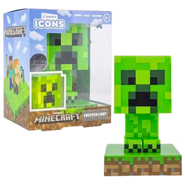 Lampă de masă fan Paladone Creeper Icon V2 Green Baterie photo 3
