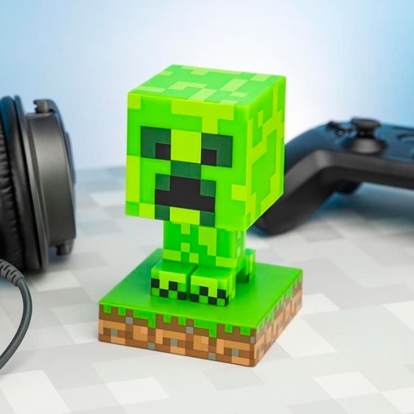 Lampă de masă fan Paladone Creeper Icon V2 Green Baterie photo 4