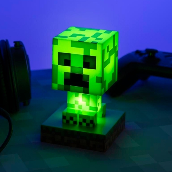 Lampă de masă fan Paladone Creeper Icon V2 Green Baterie photo 5