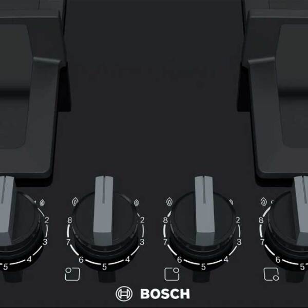Plită încorporabilă pe gaz Bosch PPP6A6B20 Black Sticlă călită, Gratare: Fontă photo 4