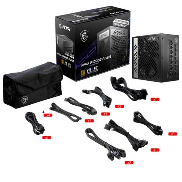 Sursă de alimentare MSI MPG A1000G PCIE5 1000 W Black  photo 5