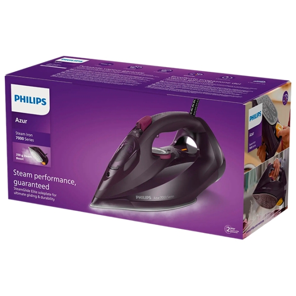 Fier de călcat Philips DST7061/30 Purple 3000 W, 55 g/min, 0.3 l, SteamGlide Elite photo 7