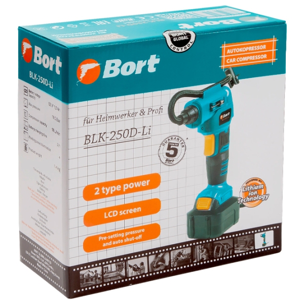 Compresor auto Bort BLK-250D-Li Blue 16 l/ min/ 10.3 bar photo 9