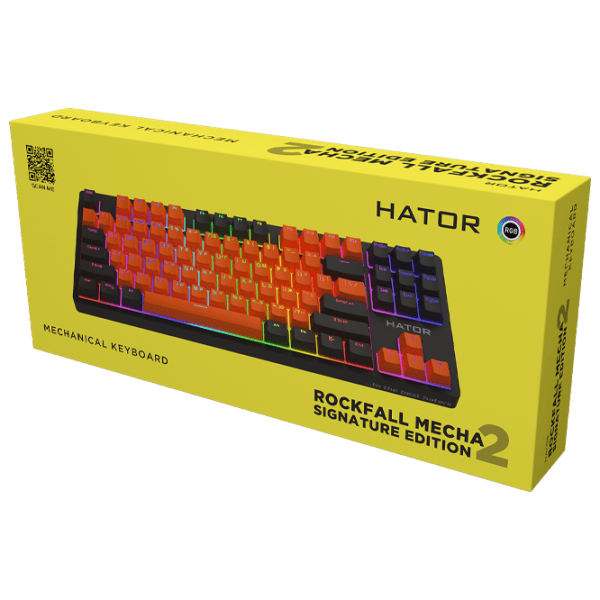 Tastatură Hator Rockfall 2 Mecha Signature Edition Black Gaming, Cu fir photo 6
