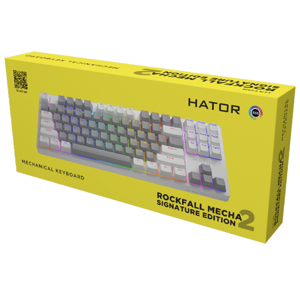Tastatură Hator Rockfall 2 Mecha Signature Edition White Gaming, Cu fir photo 6