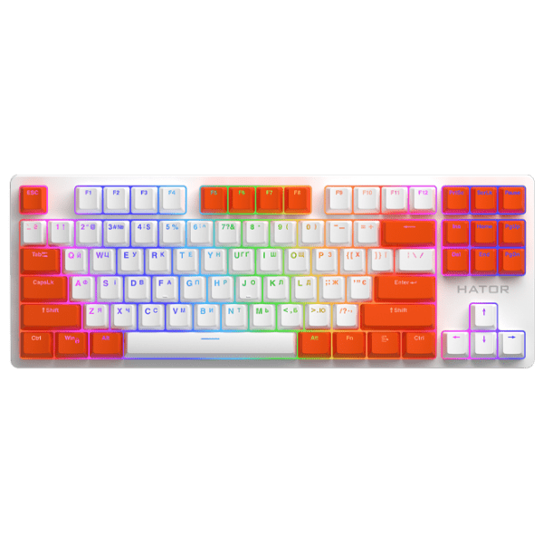 Tastatură Hator Rockfall 2 Mecha Signature Edition White Gaming, Cu fir photo 1