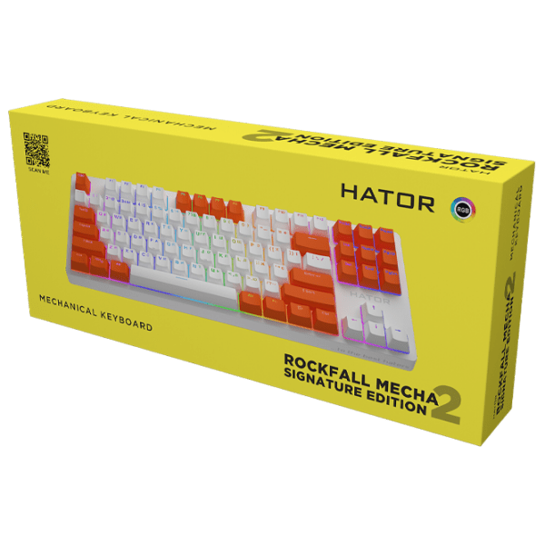 Tastatură Hator Rockfall 2 Mecha Signature Edition White Gaming, Cu fir photo 6