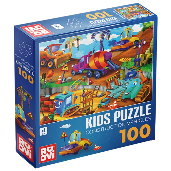 Пазл 2D D-TOYS Строительная площадка (079619-03) Количество деталей: 100, Рекомендуемый возраст: 4+ photo 1